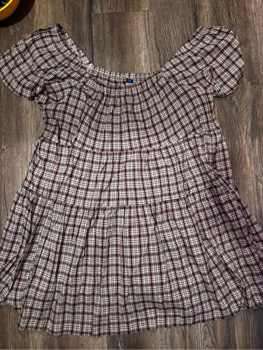 Old Navy Plaid Tiered Mini Swing Dress